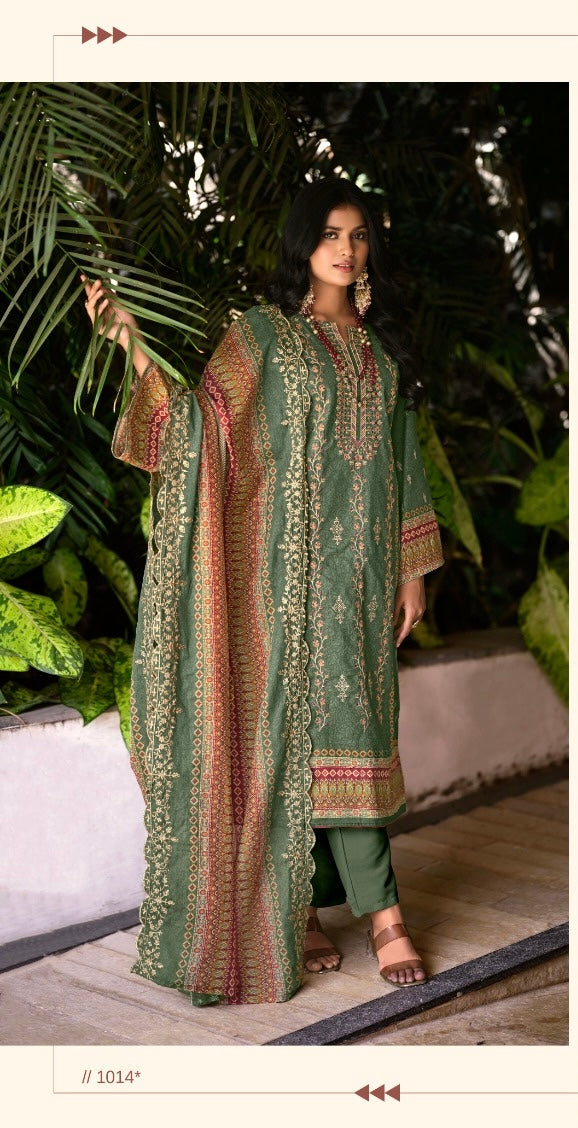 šø *Fabric Details* šø
 *Top: Cemric Cotton Printed With Fancy Self Embroidery **
 Bottom: Semi Lawn Dyed
š³ļø *Dupatta: Pure Mal-Mal Cotton Print With Embroidery Dup*